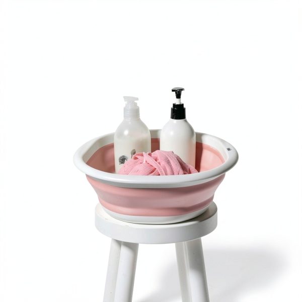 Hershii Collapsible Camping Bowl Pink White Lightweight-7