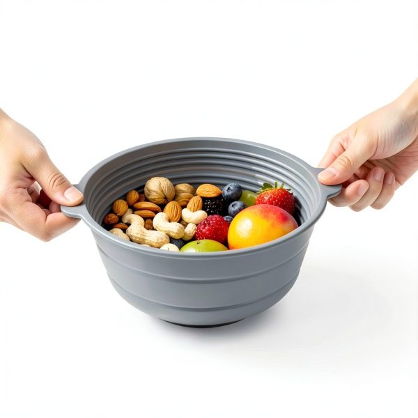 Fchil Collapsible Silicone Bowl Camping Mixing Storage-8