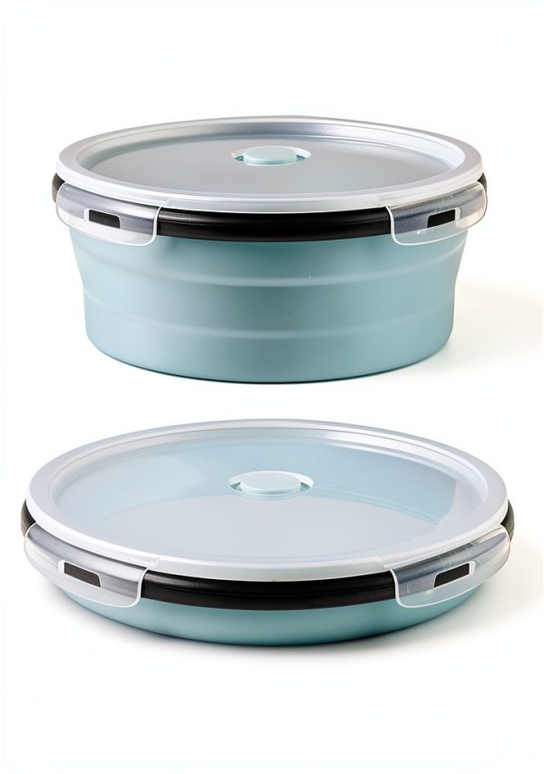 ColorCoral Collapsible Camping Bowl Silicone Airtight 1200ml-5
