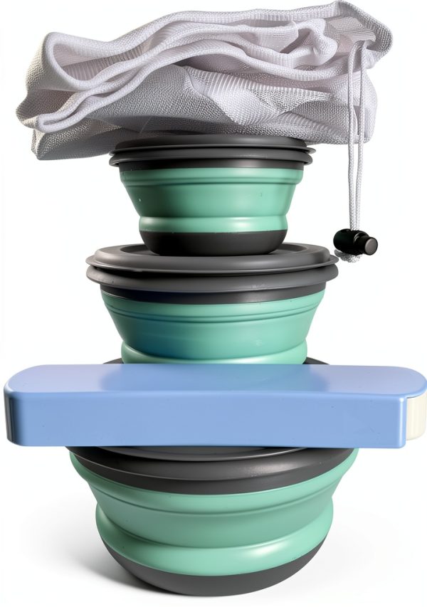 HPWFHPLF Collapsible Silicone Bowls Camping Picnic Set-7