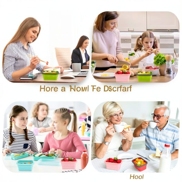 Potchen Collapsible Camping Bowls Silicone Dishwasher Safe-4