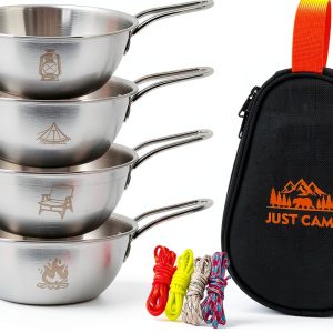 Pubgeer Stainless Steel Camping Bowl Set Durable Outdoor-0