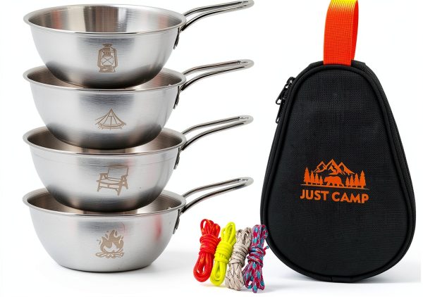 Pubgeer Stainless Steel Camping Bowl Set Durable Outdoor-0