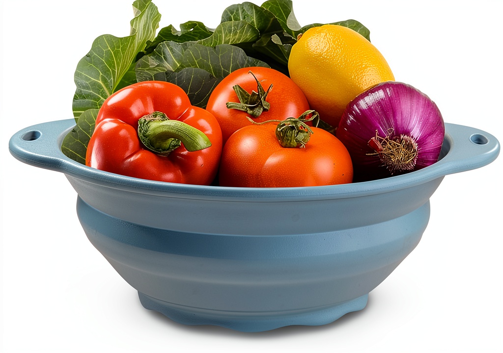 Jovilife collapsible silicone bowl expanded and collapsed side by side