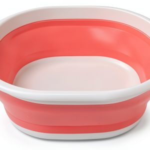 Hershii Collapsible Camping Bowl Pink White Lightweight-0