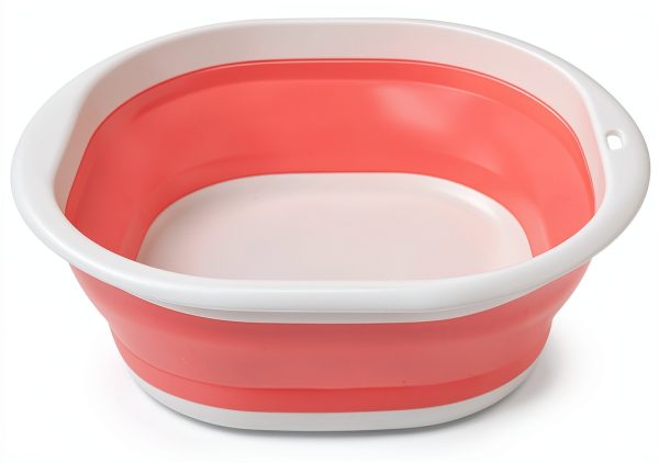 Hershii Collapsible Camping Bowl Pink White Lightweight-0