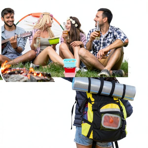 Potchen Collapsible Camping Bowls Silicone Dishwasher Safe-3