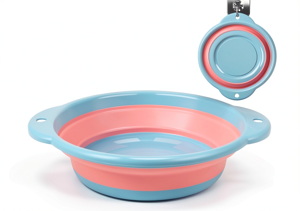 Installing ZPCTECHGO Foldable Wash Basin Collapsible Portable Camping on a wooden desk