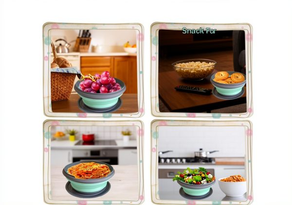 RMAMSCOV Collapsible Camping Bowl Blue Freezer Safe Adult-3