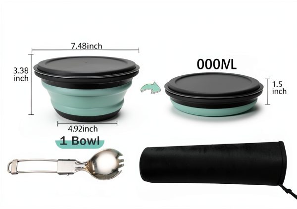 RMAMSCOV Collapsible Camping Bowl Blue Freezer Safe Adult-1