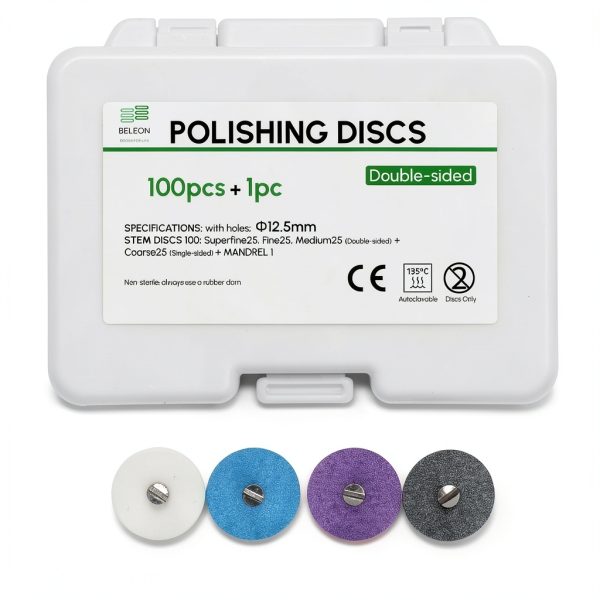 BELEON Dental Abrasive Discs with Metal Connector 100pcs Polishing Set-0