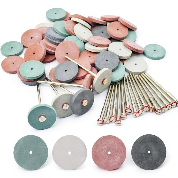Silicone Rubber Polishing Wheels 40pcs + 12 Shank 4 Colors SaferCCTV-1