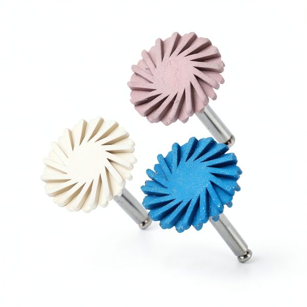 Dental Rubber Polisher RASHEER 6Pcs 14mm Diamond 3‑Stage Wheel Set-2