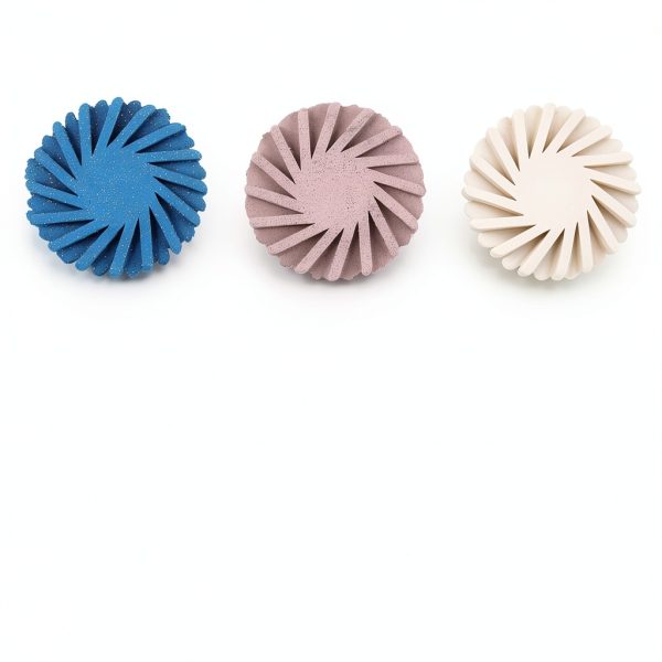 Dental Rubber Polisher RASHEER 6Pcs 14mm Diamond 3‑Stage Wheel Set-1